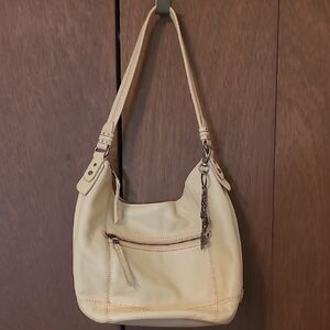 The SAK Sequoia Hobo soft Butter Cream Yellow leather Shoulder Bag With Charms